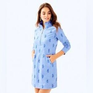 Lilly Pulitzer L Skipper Popover Dress Pineapple Size XS